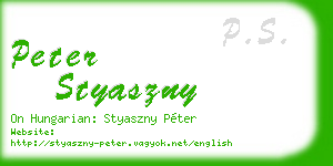 peter styaszny business card